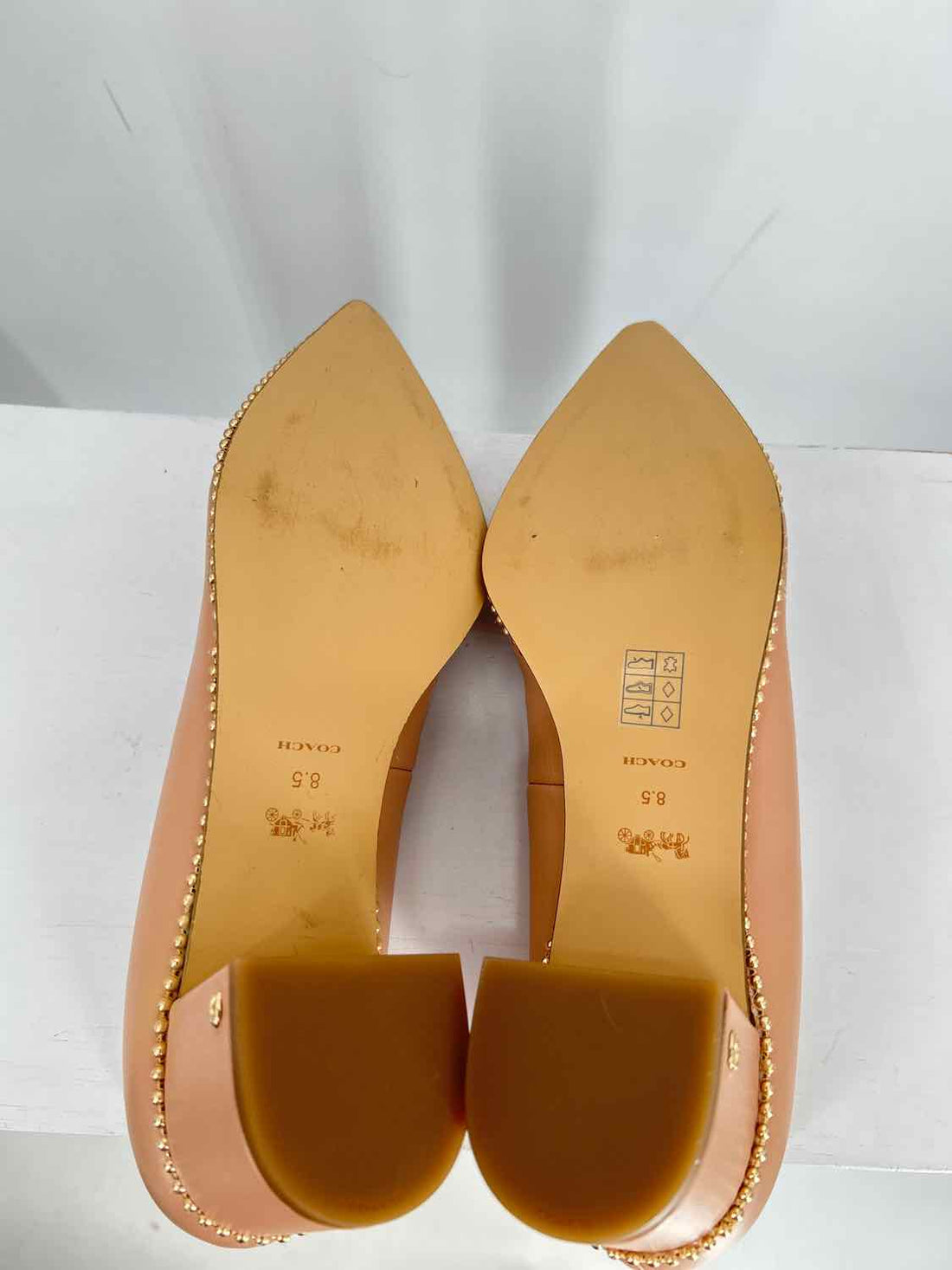 Coach Women Size 8.5 Buff New In Box Willa 45 Leather Pump Heels