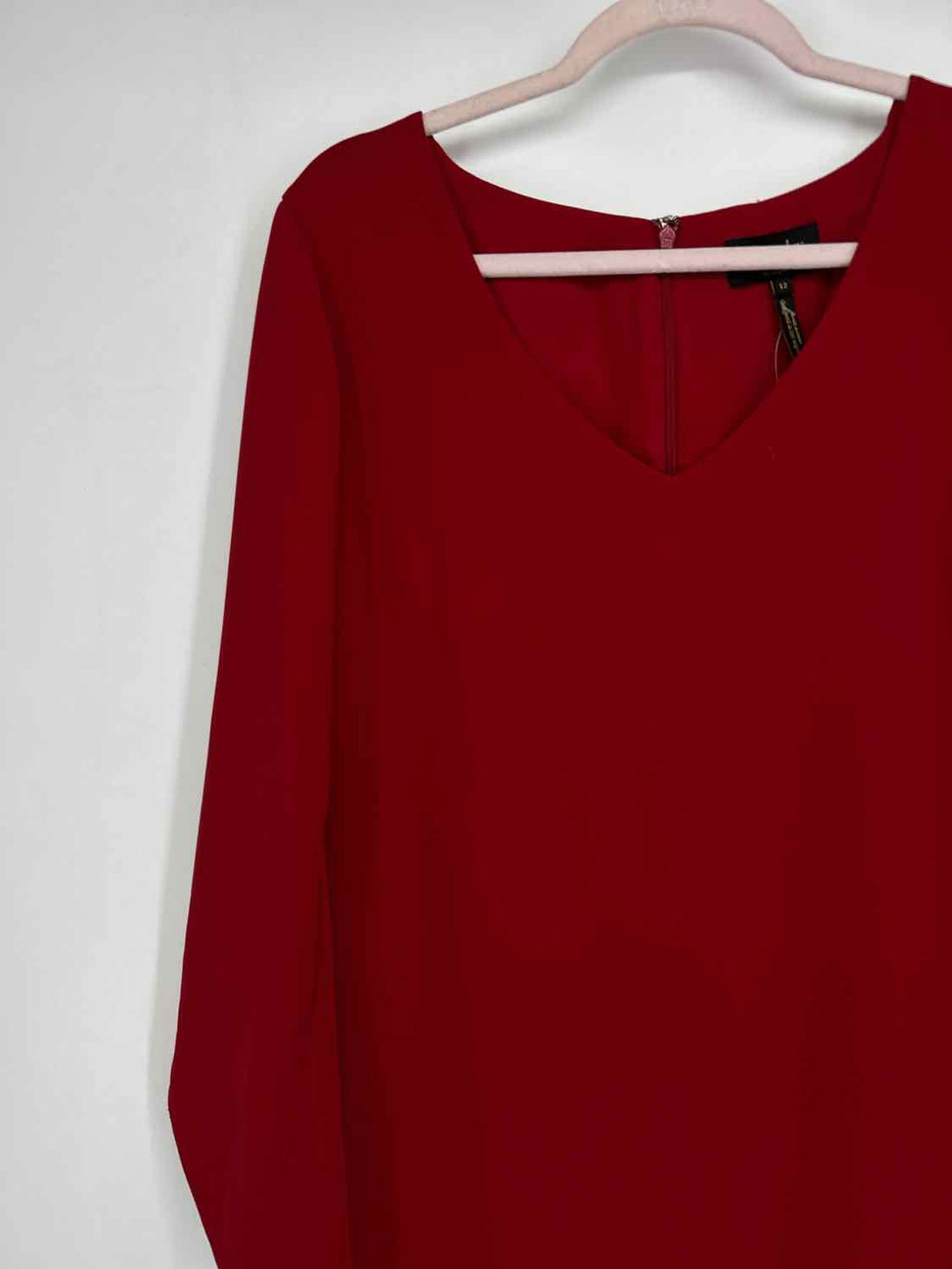 Laundry by Shelli Segal Size 12 Red Long Sleeve Dress