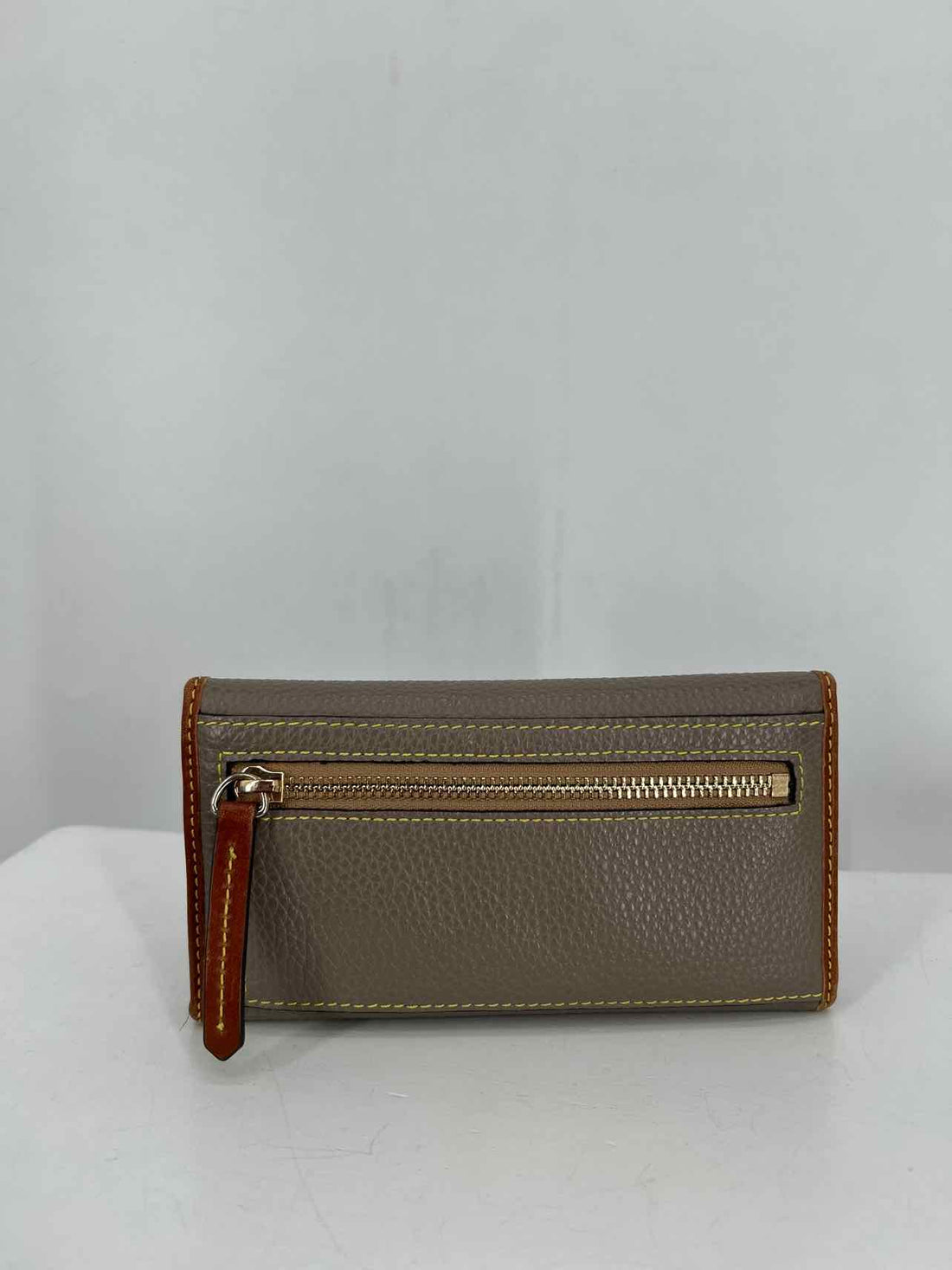 Dooney & Bourke Grey Pebbled Leather Trifold Wallet
