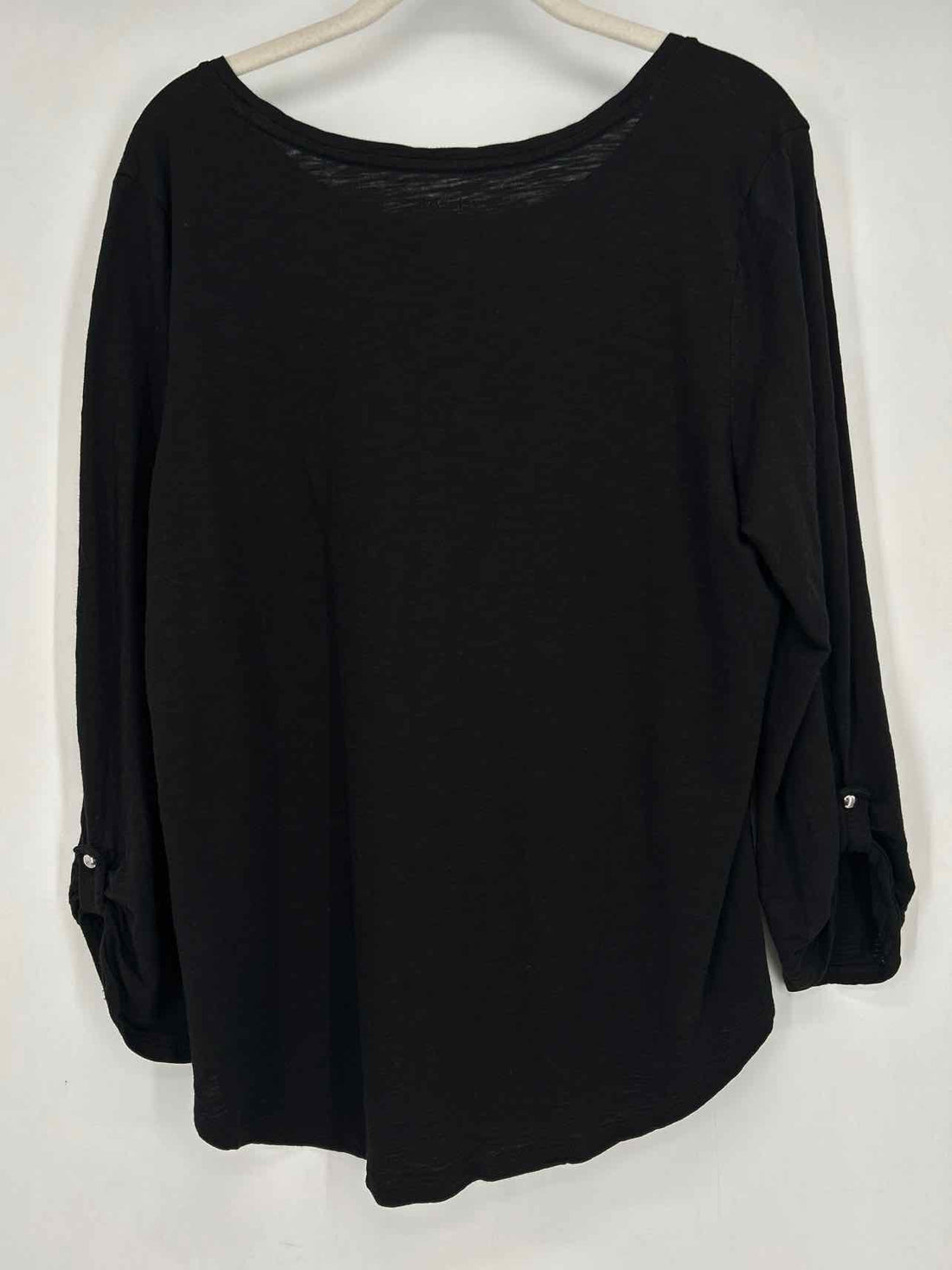 Chicos Size 2/L Black Long Sleeve