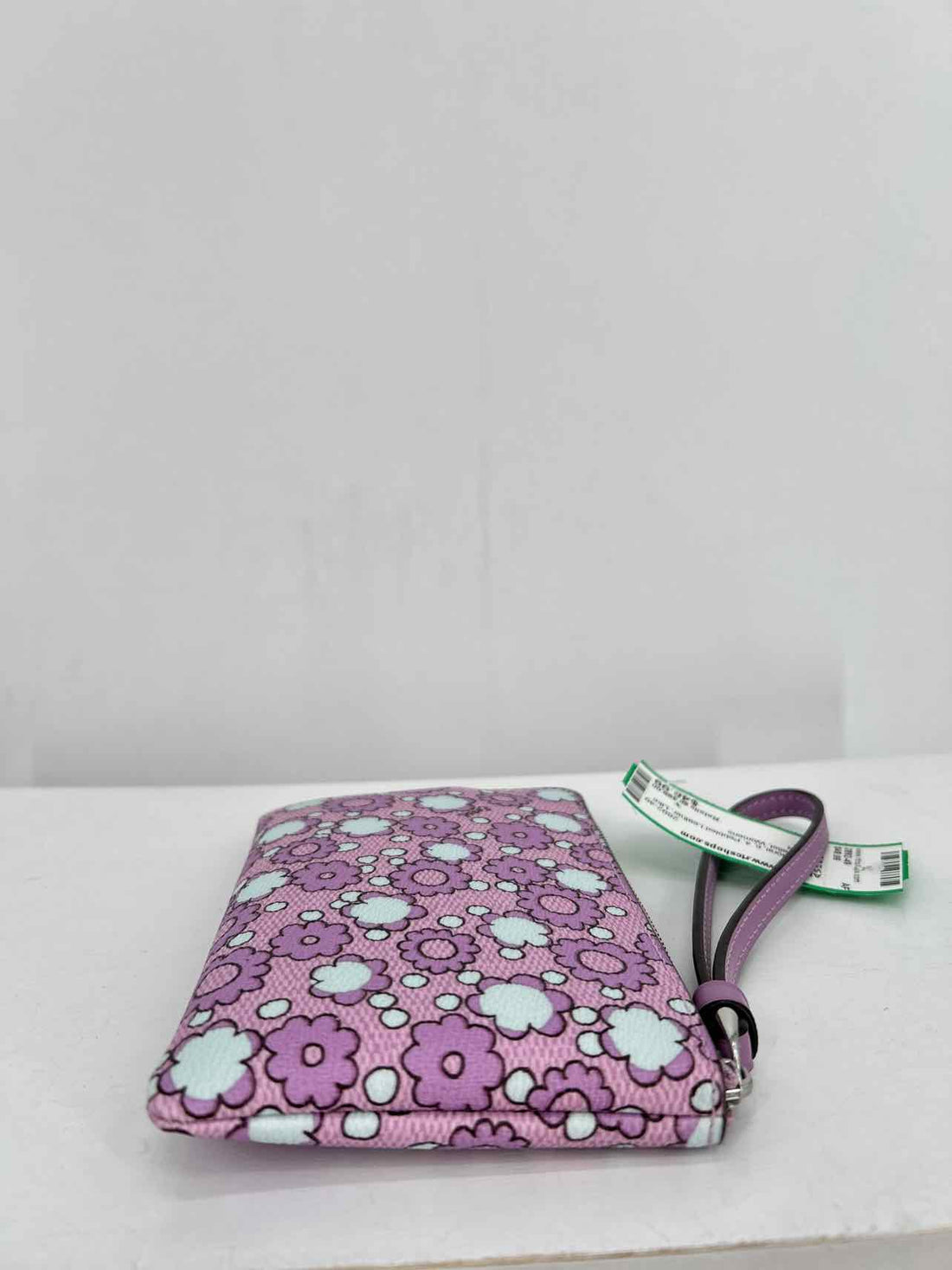 Coach Purple Floral Pebbled Leather Like New Wallet
