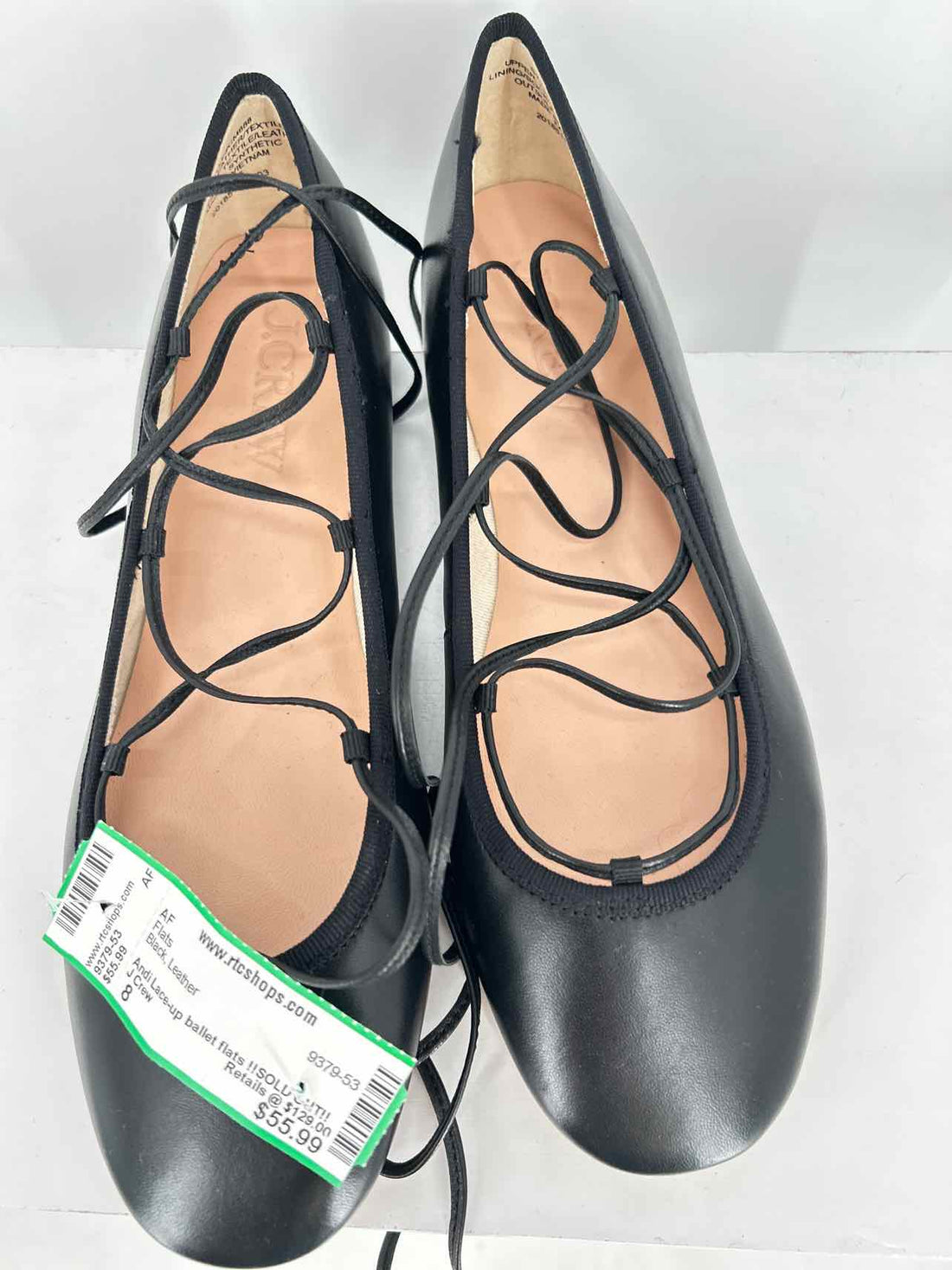 J Crew Women Size 8 Black Leather Flats