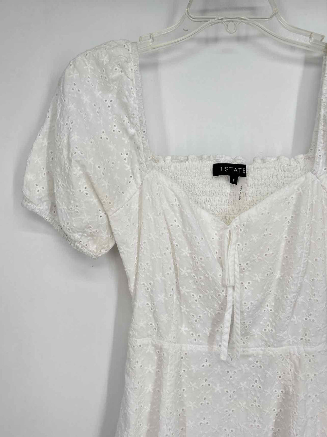 1 State Size S White Eyelet Dress