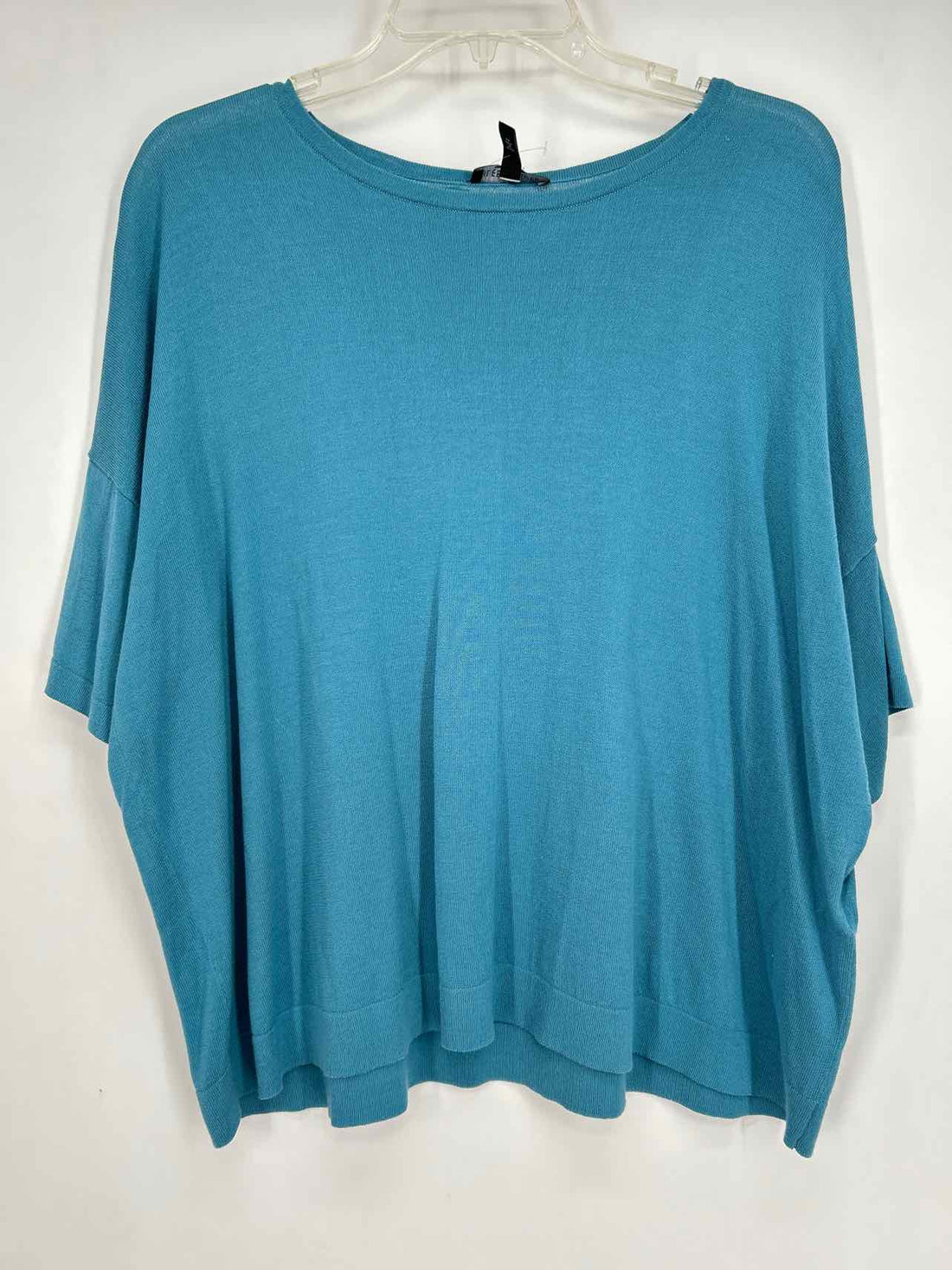 Eileen Fisher Size L Blue Tencel/Nylon Short Sleeve