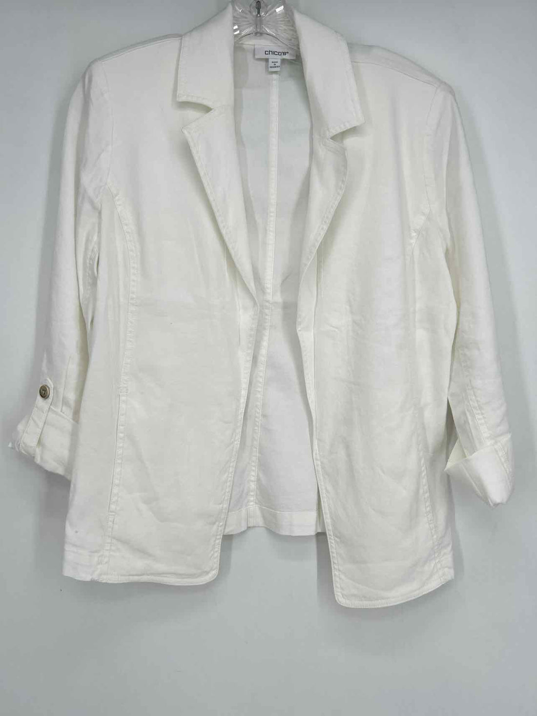 Chicos Size 0 (4) White Linen Blend Blazer