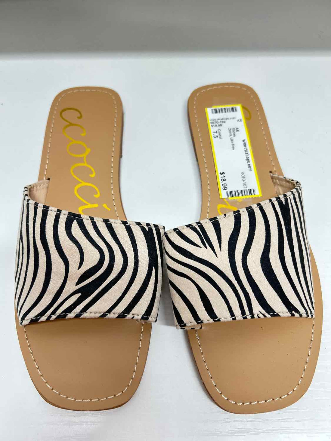Ccocci Women Size 7.5 Zebra Like New Slides