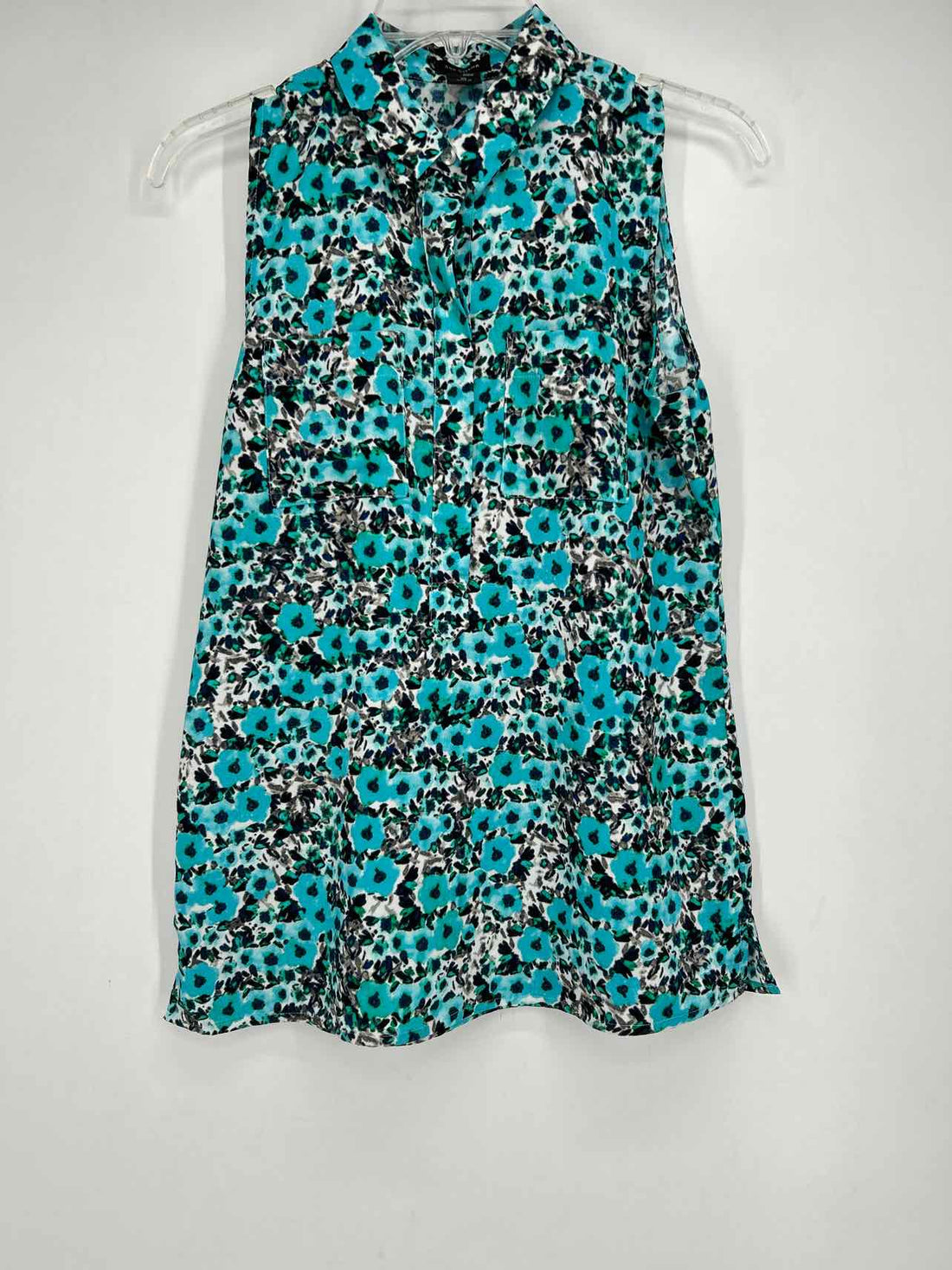 Ann Taylor Size XS Teal Floral Sleeveless