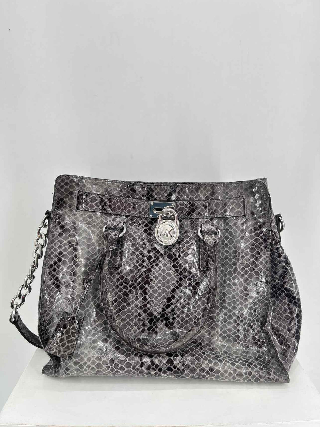 Michael Kors Gray Reptile Leather Excellent Condition Satchel