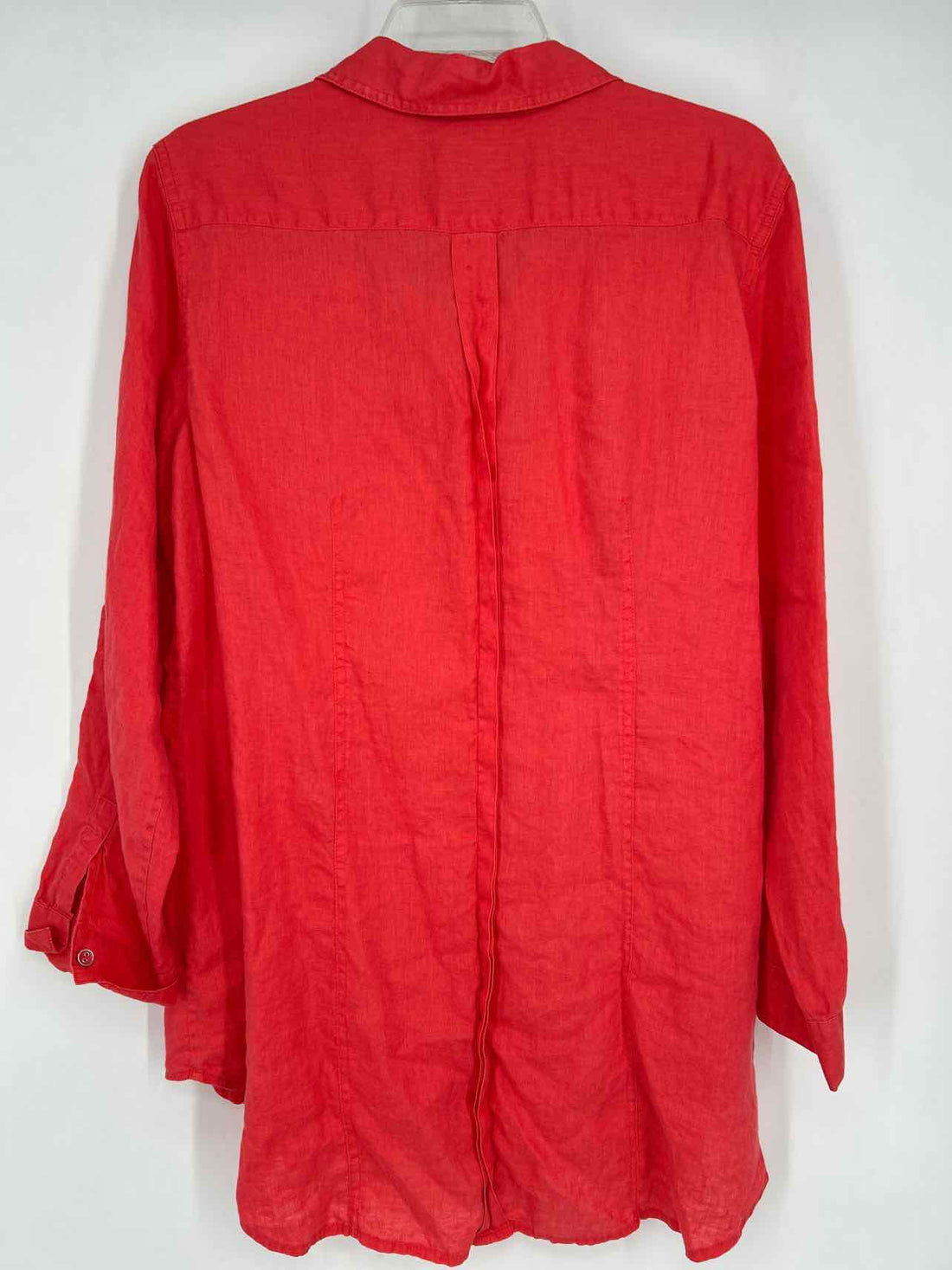 Chicos Size 3/XL Red Linen Vintage Long Sleeve