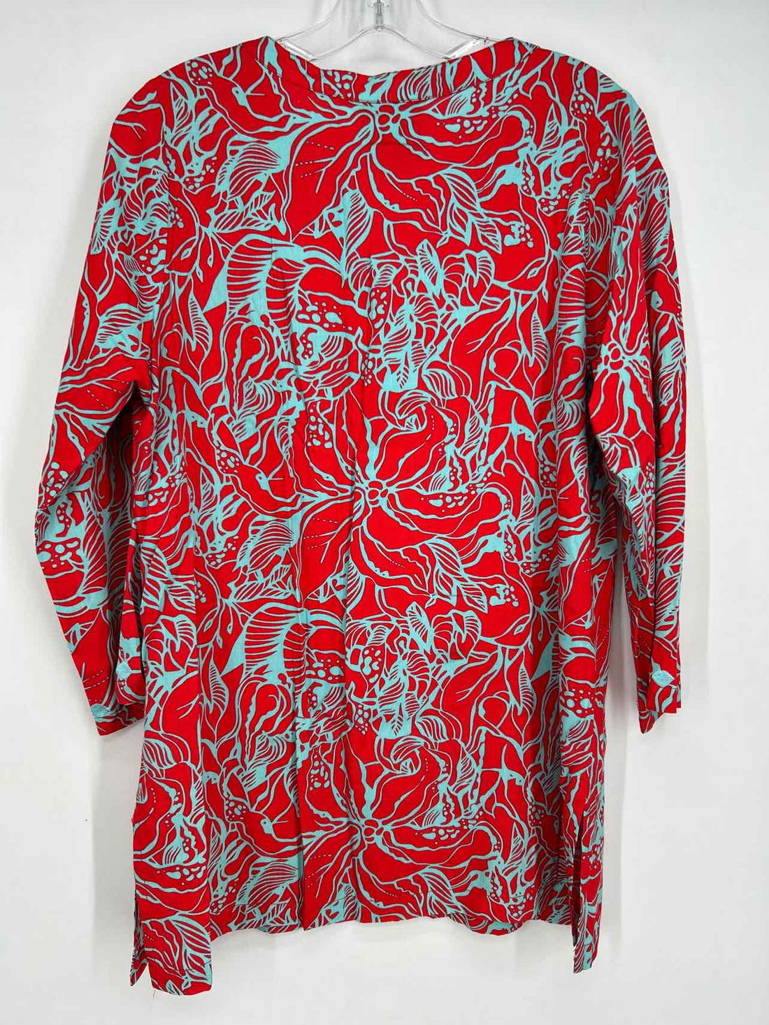 Escapada Size M Red & Aqua Embroidered Long Sleeve