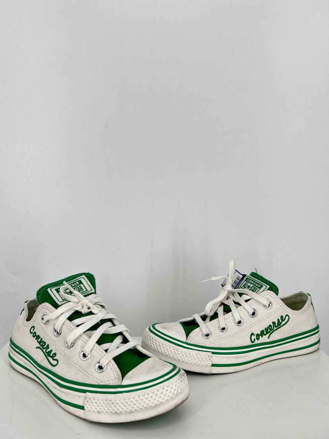 Converse Women Size 5.5 White & Green Sneakers