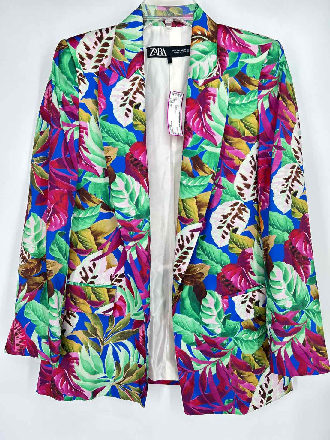 Zara Size S Tropical Satin Blazer