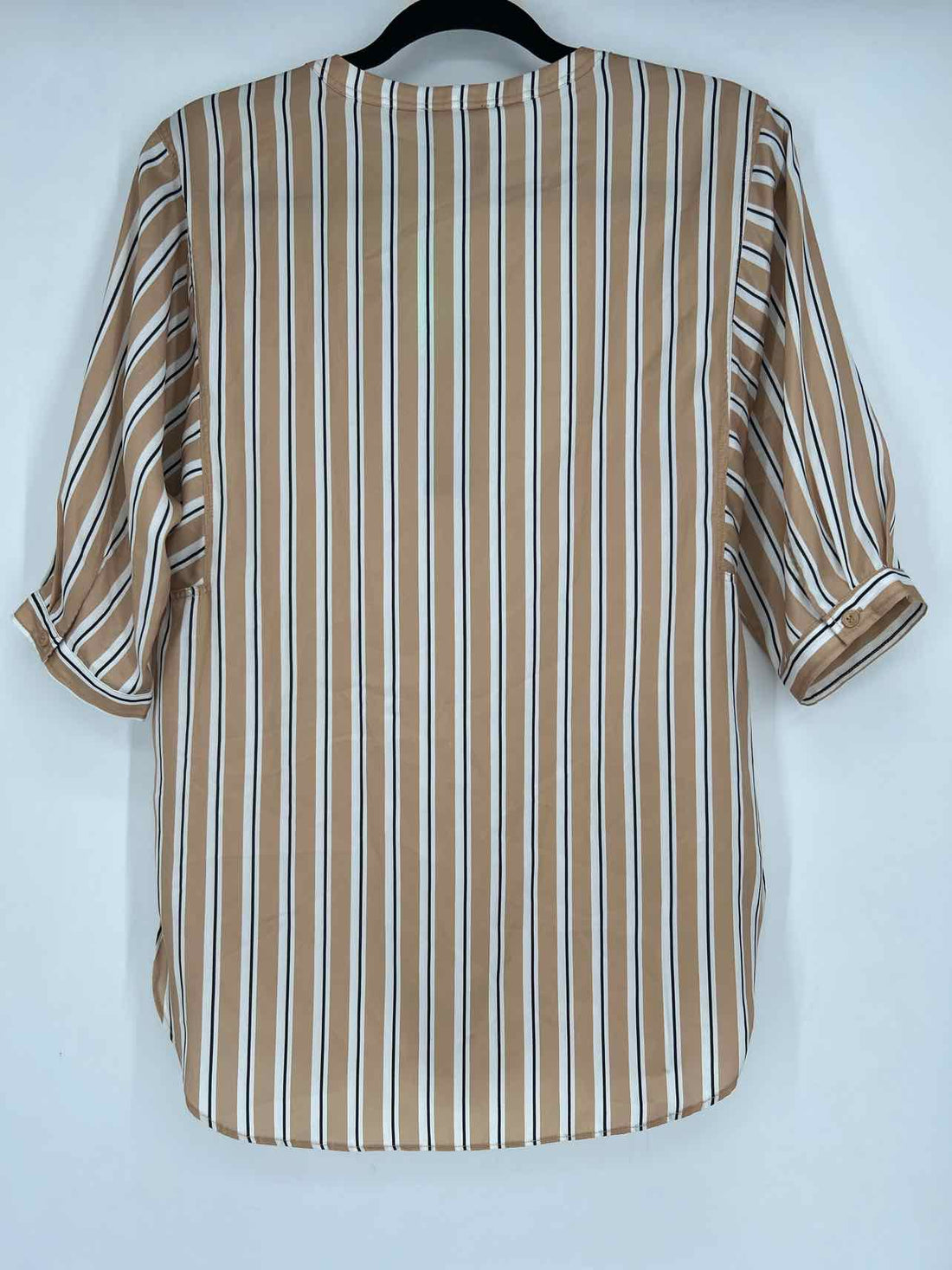 Lysse Size S Tan & White Striped NWT Short Sleeve