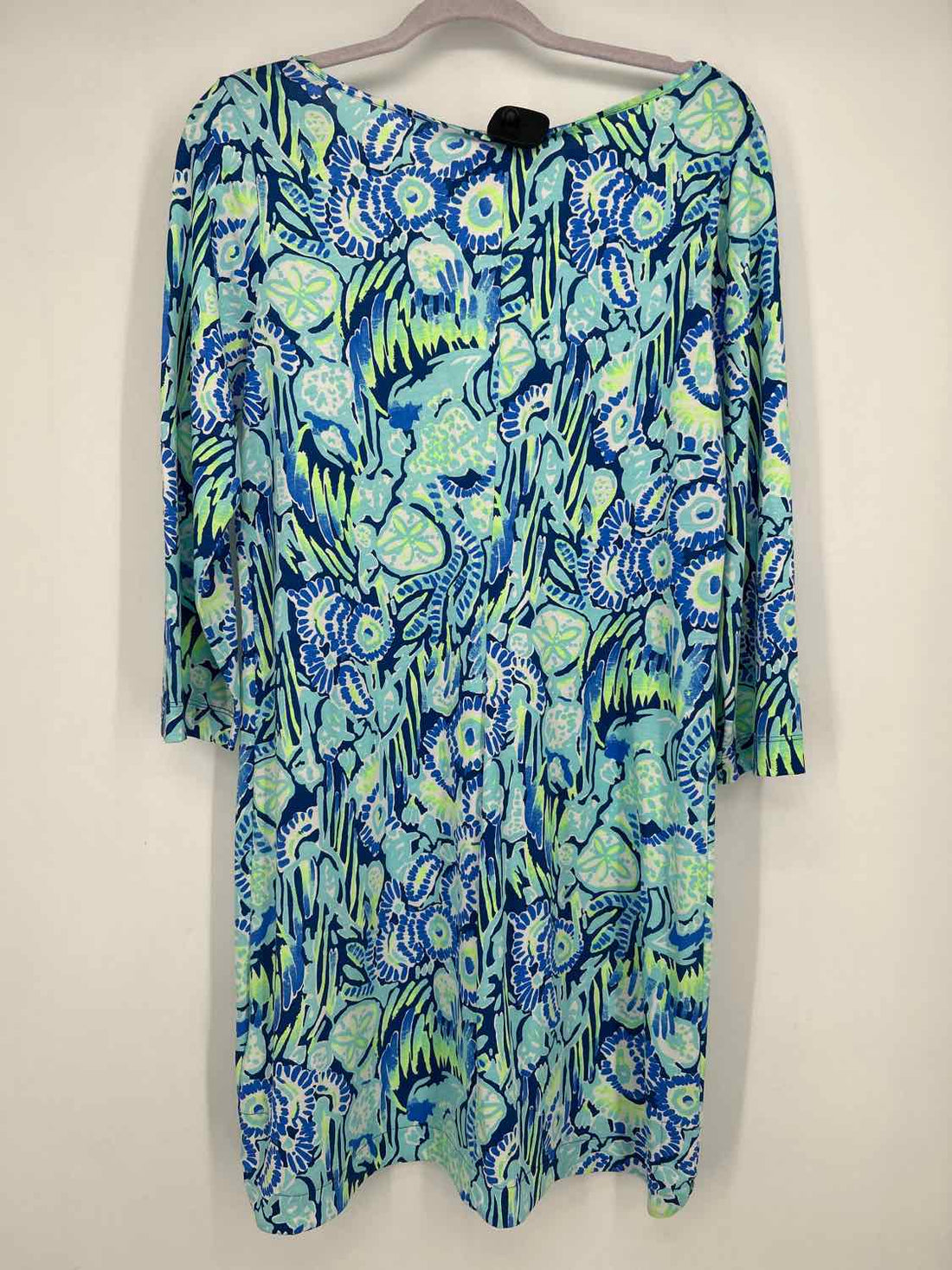 Lilly Pulitzer L White Navy & green print Long Sleeve Lilly Pulitzer Dress