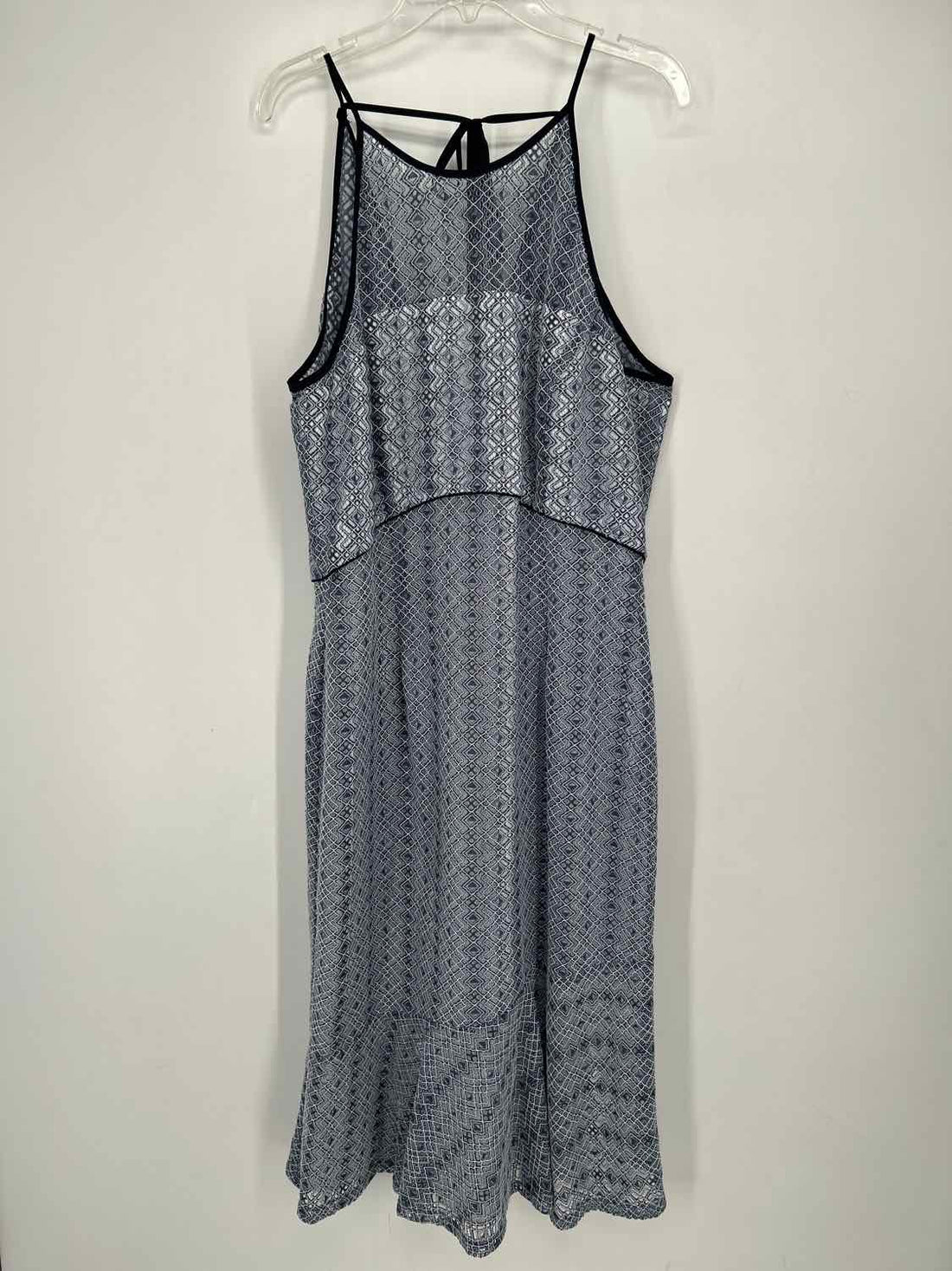Antonio Melani Size 10 Navy & White Print Sleeveless Dress