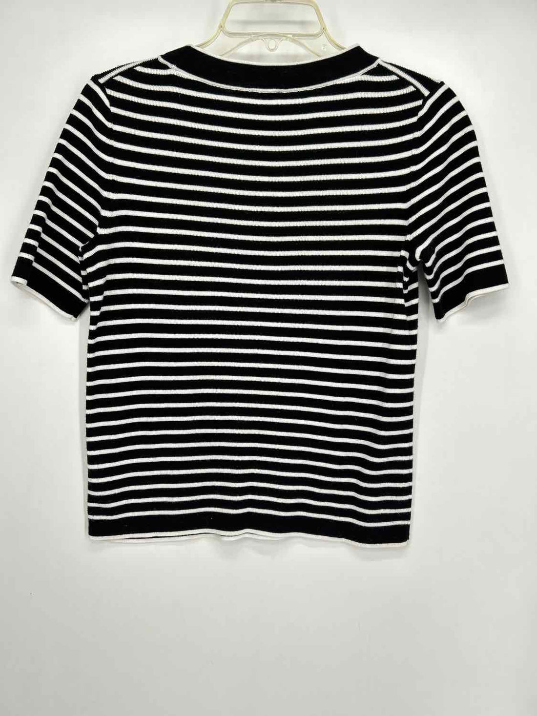 Talbots Size SP Black & White Striped Short Sleeve