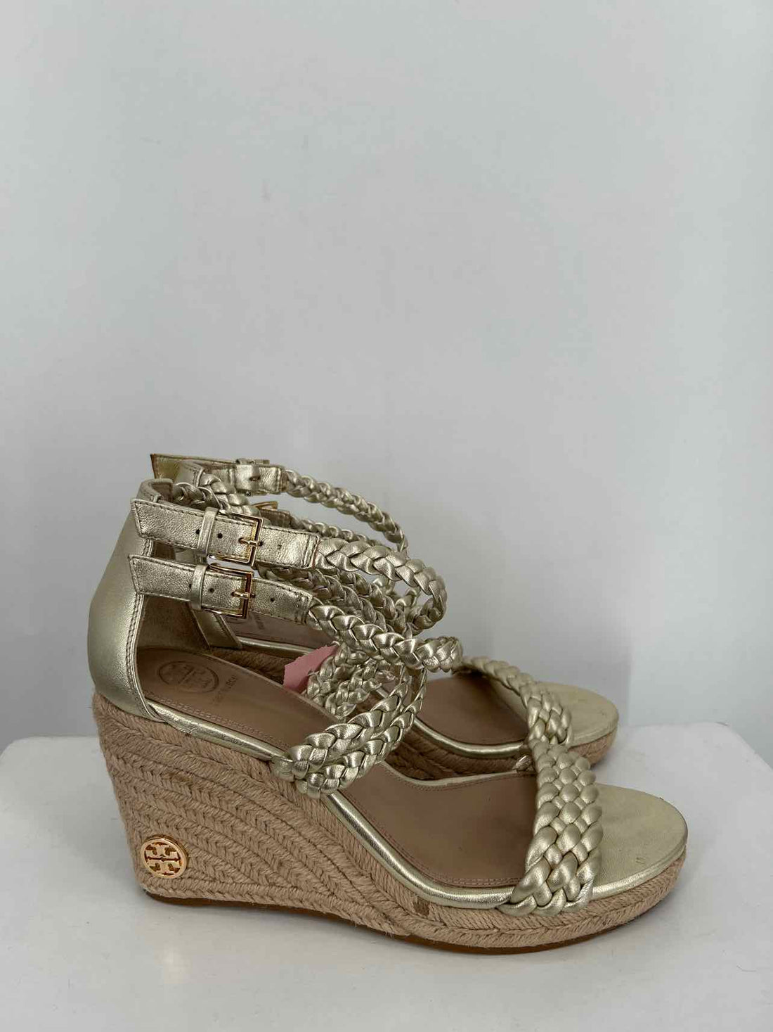 Tory Burch Women Size 10 Gold Espadrilles Wedges