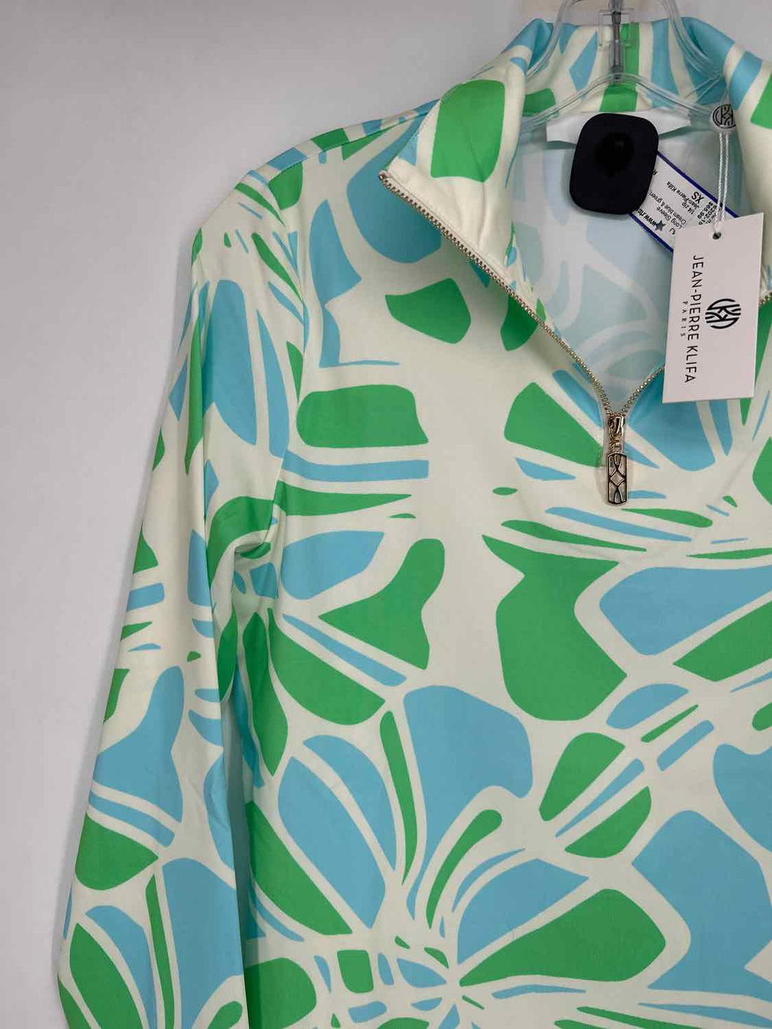 Jean-Pierre Klifa NWT Size XS Cream blue & green Long Sleeve