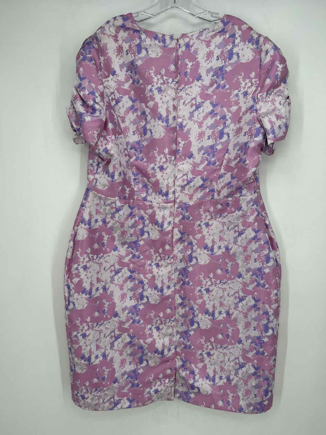 Ashro Size 16W Purple Print Short Sleeve Dress
