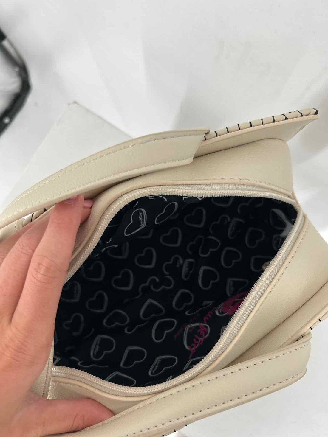 Luv Betsey Beige & Black Faux Leather NWT Shoulder