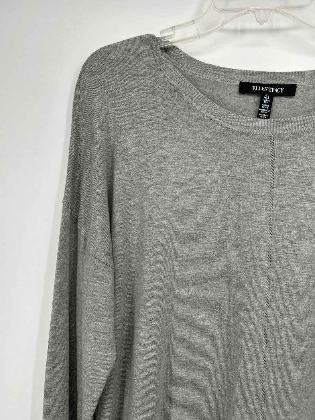 Ellen Tracy Size L Gray Sweater