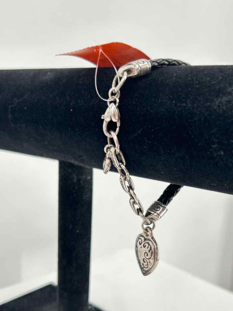 Brighton Leather Silver Black Bracelet