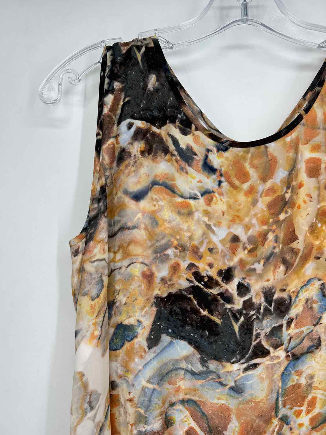 Lafayette 148 Size 8P Yellow Print Silk Sleeveless