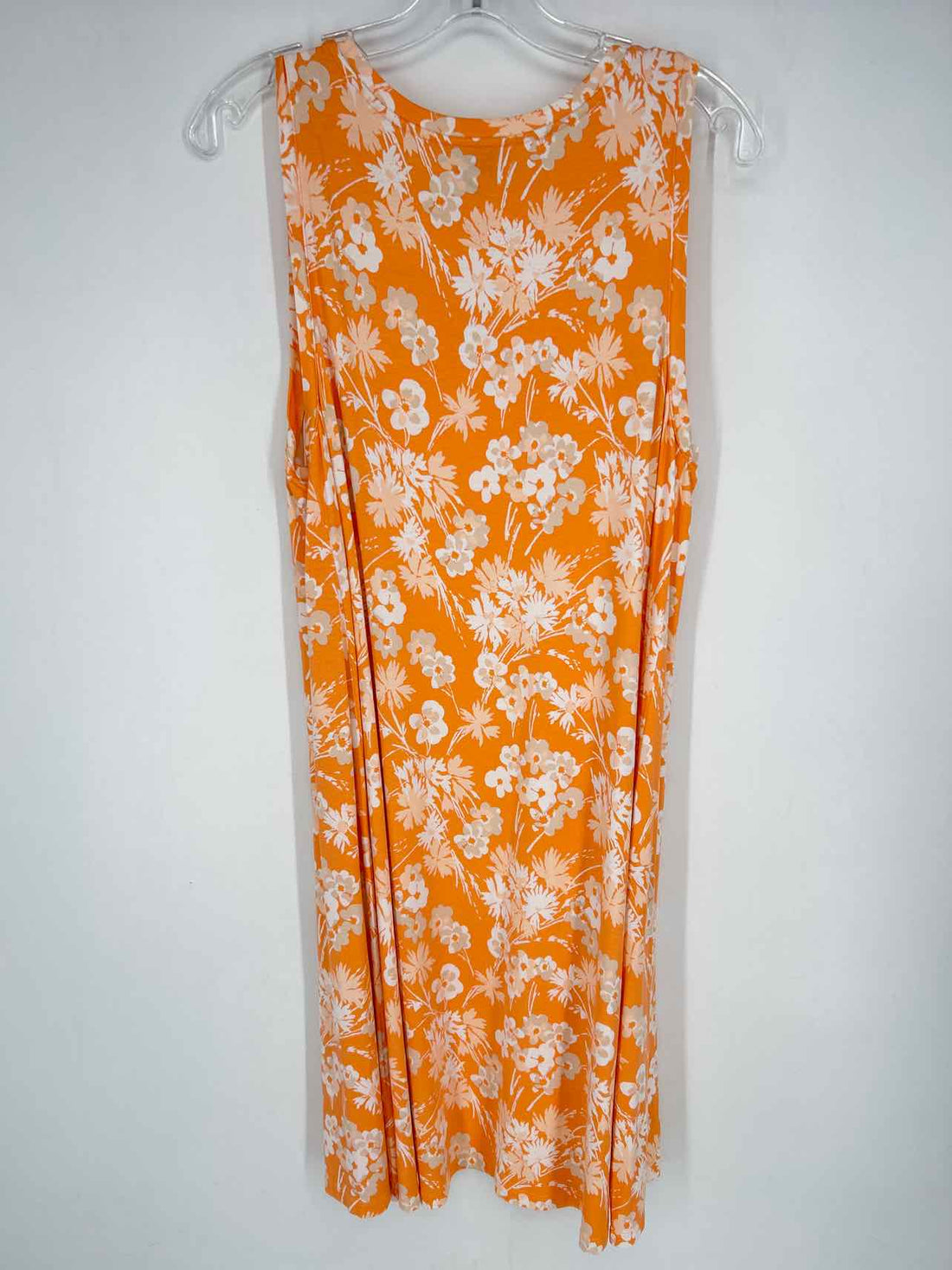 Loft Size L Orange Print Sleeveless Dress