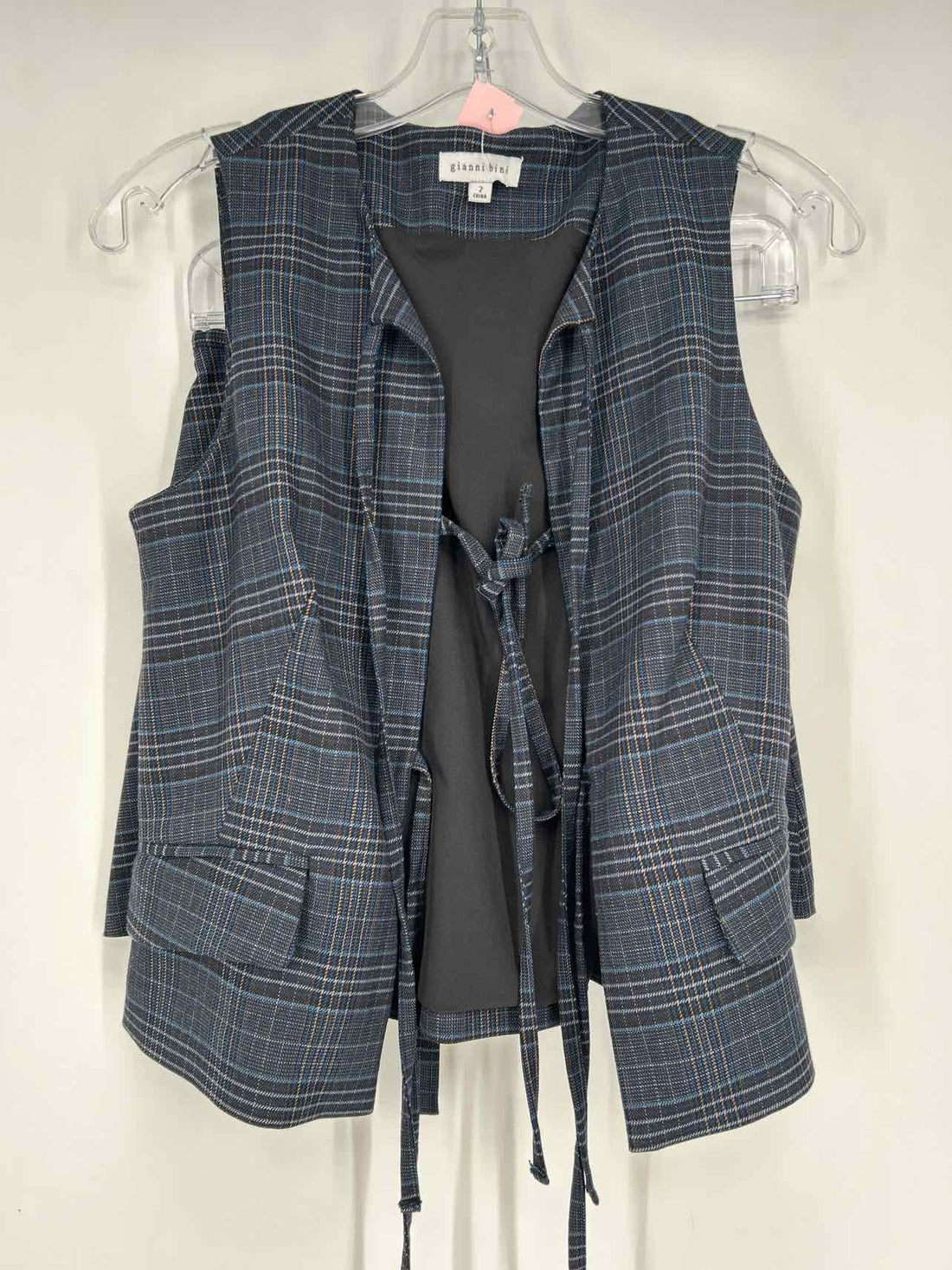Gianni Bini Size 2 Black & Blue Plaid Multi-Piece Set