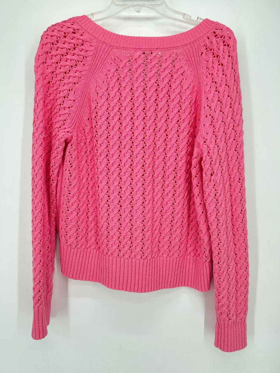 Talbots Size M Pink Sweater Open Knit