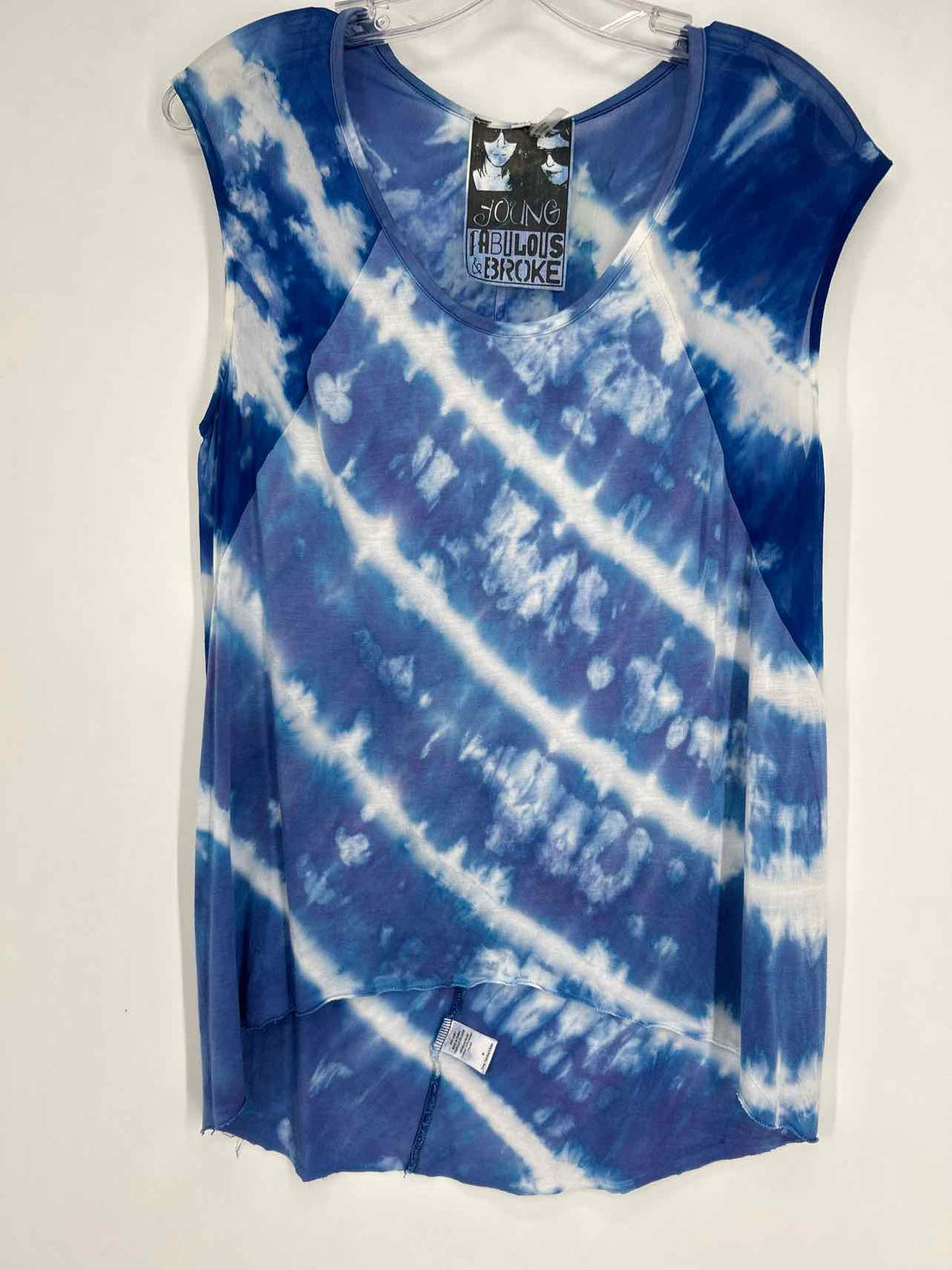 Young Fabulous + Broke Size M Blue & White Tie Dye Short Sleeve