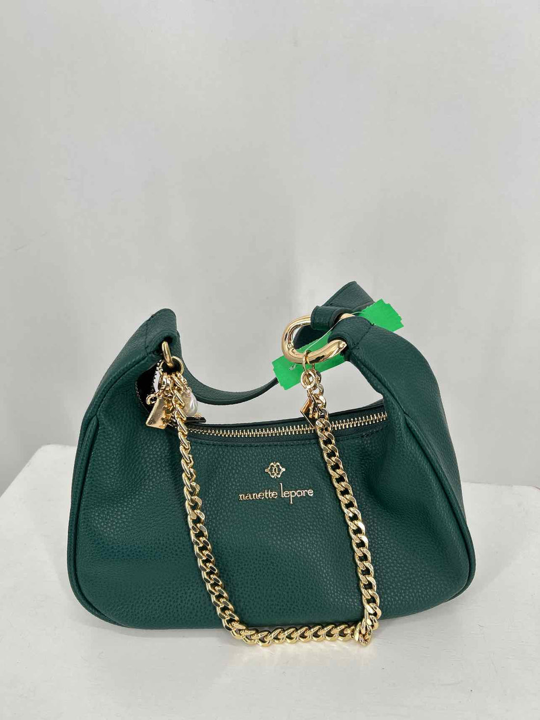 Nanette Lepore Dark Green Faux Leather Excellent Condition Purse