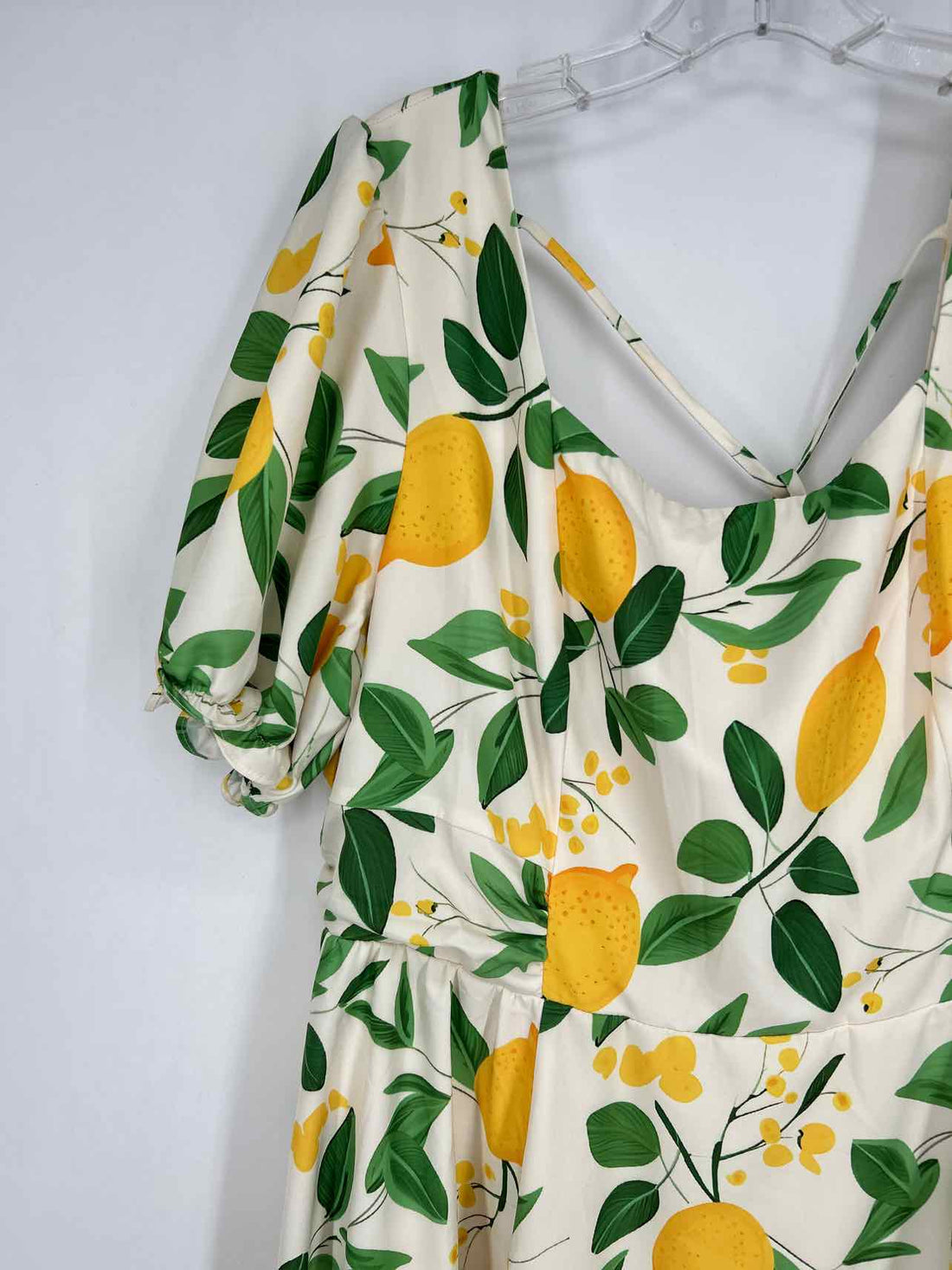 Belle Poque Size 2X Lemon Print Short Sleeve Dress