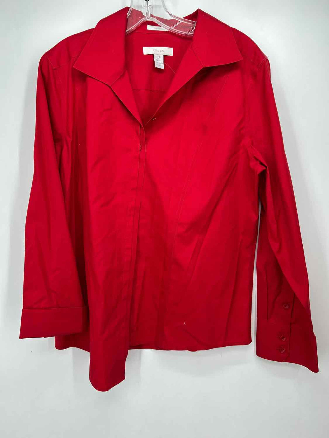 Chicos Size 2(L) Red Long Sleeve