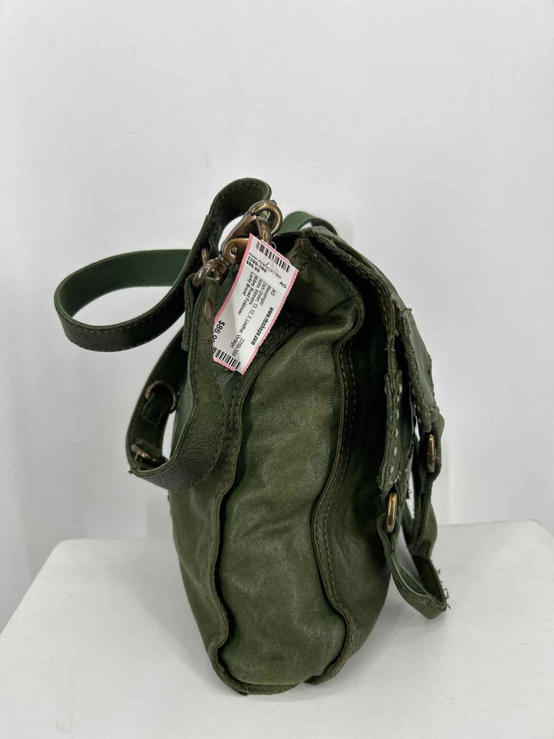 Lucky Brand Dark Green Leather Vintage Messenger