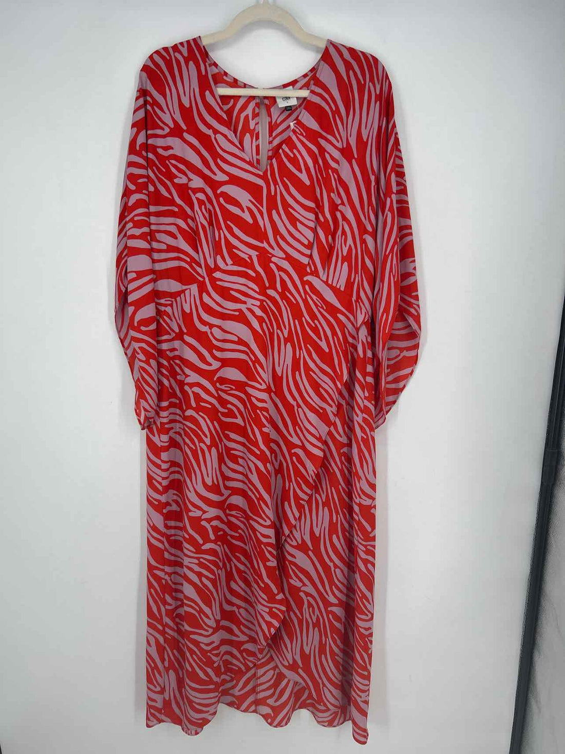 Cabi Size L Red Zebra Long Sleeve Dress
