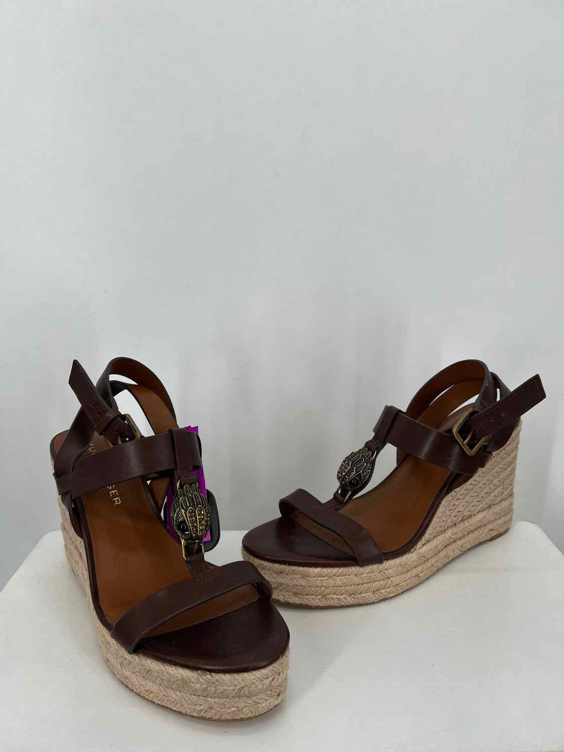 Kurt Geiger Women Size 38.5 Brown Espadrilles Wedges
