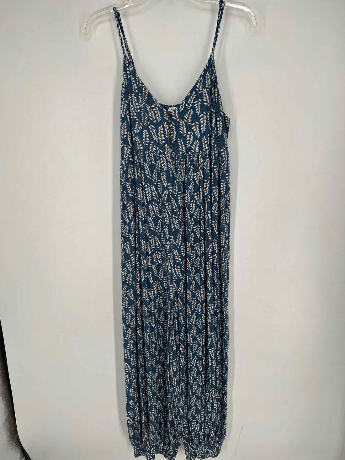 Ee:Some Size L Navy & White Print Sleeveless Jumpsuit