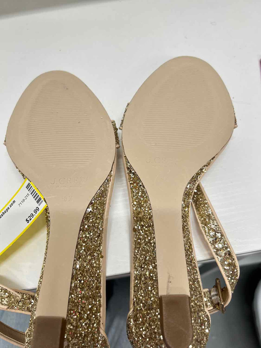 J Crew Women Size 8.5 Gold Glitter Wedges