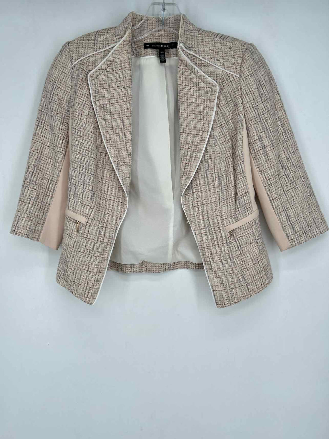 White House Black Market Size 00P Beige Multi Tweed Blazer