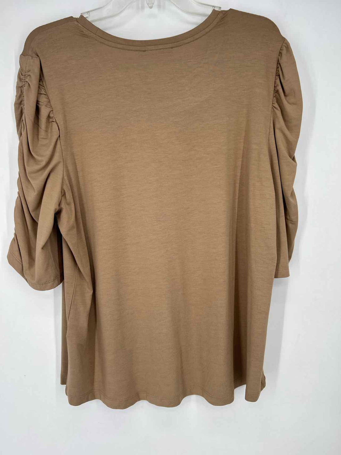 Chicos Size 3/XL Tan Short Sleeve