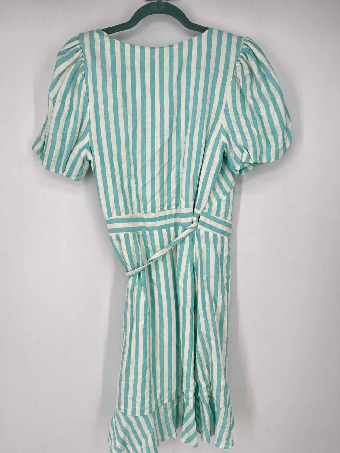 Draper James Size S White Striped Short Sleeve Dress