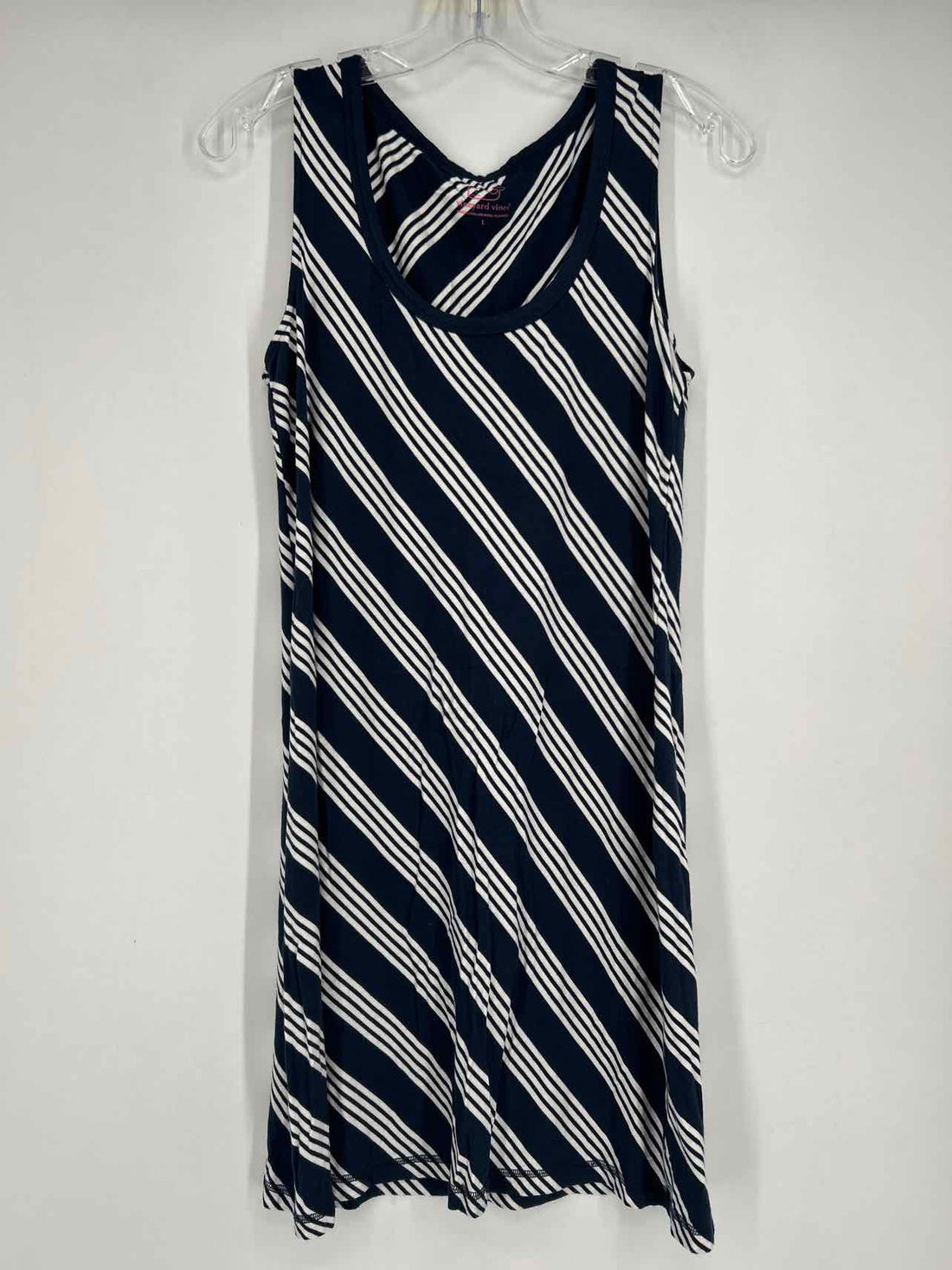 Vineyard Vines Size L Navy & White Striped Dress