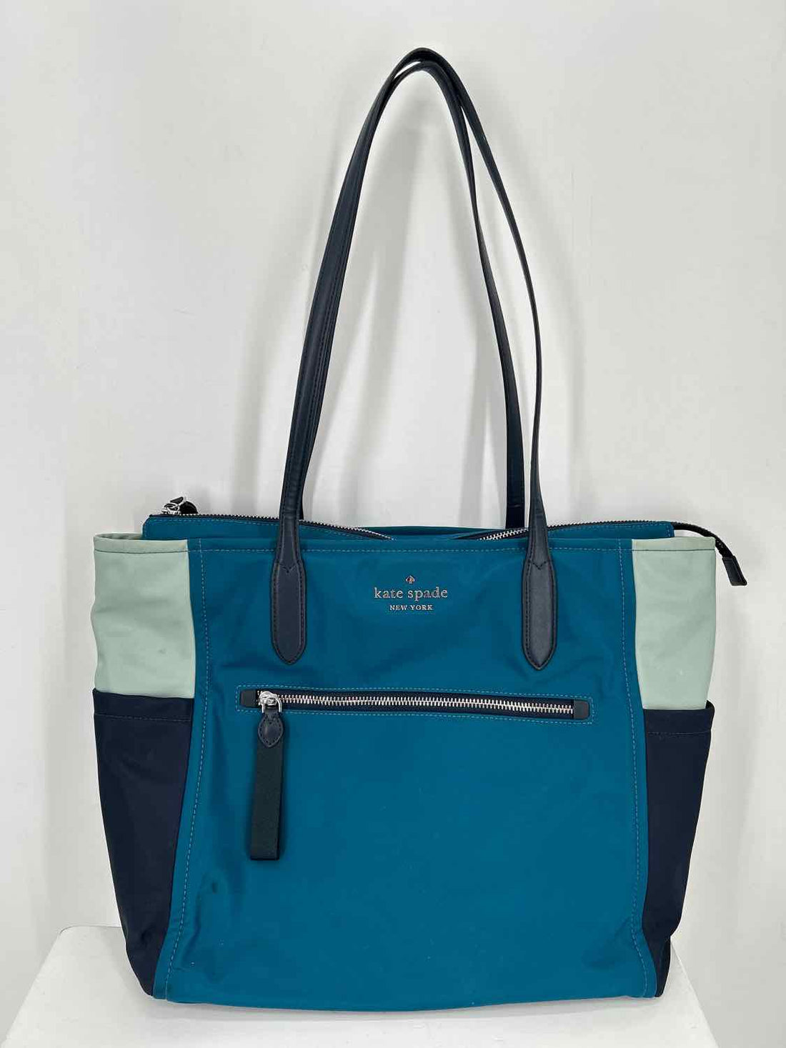 Kate Spade Teal Colorblock Nylon Tote