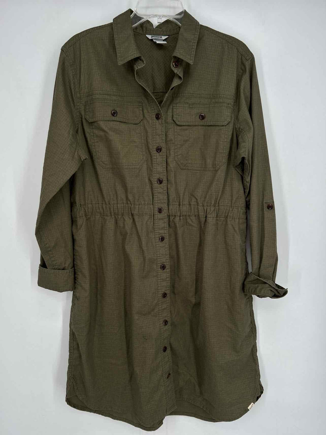 Duluth Trading Company Size L Olive Long Sleeve Dress