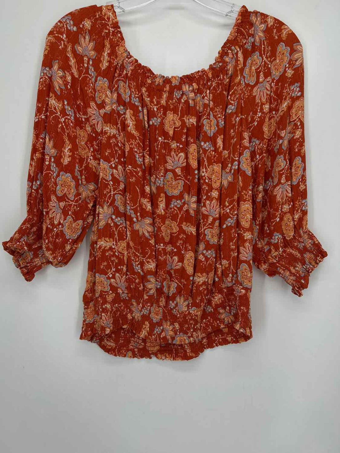 Rachel Zoe Size S Burnt Orange Floral Long Sleeve