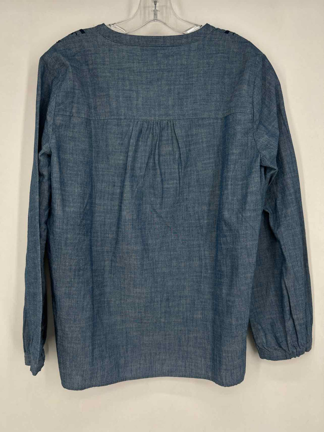 J Crew Size L Chambray Embroidered Long Sleeve