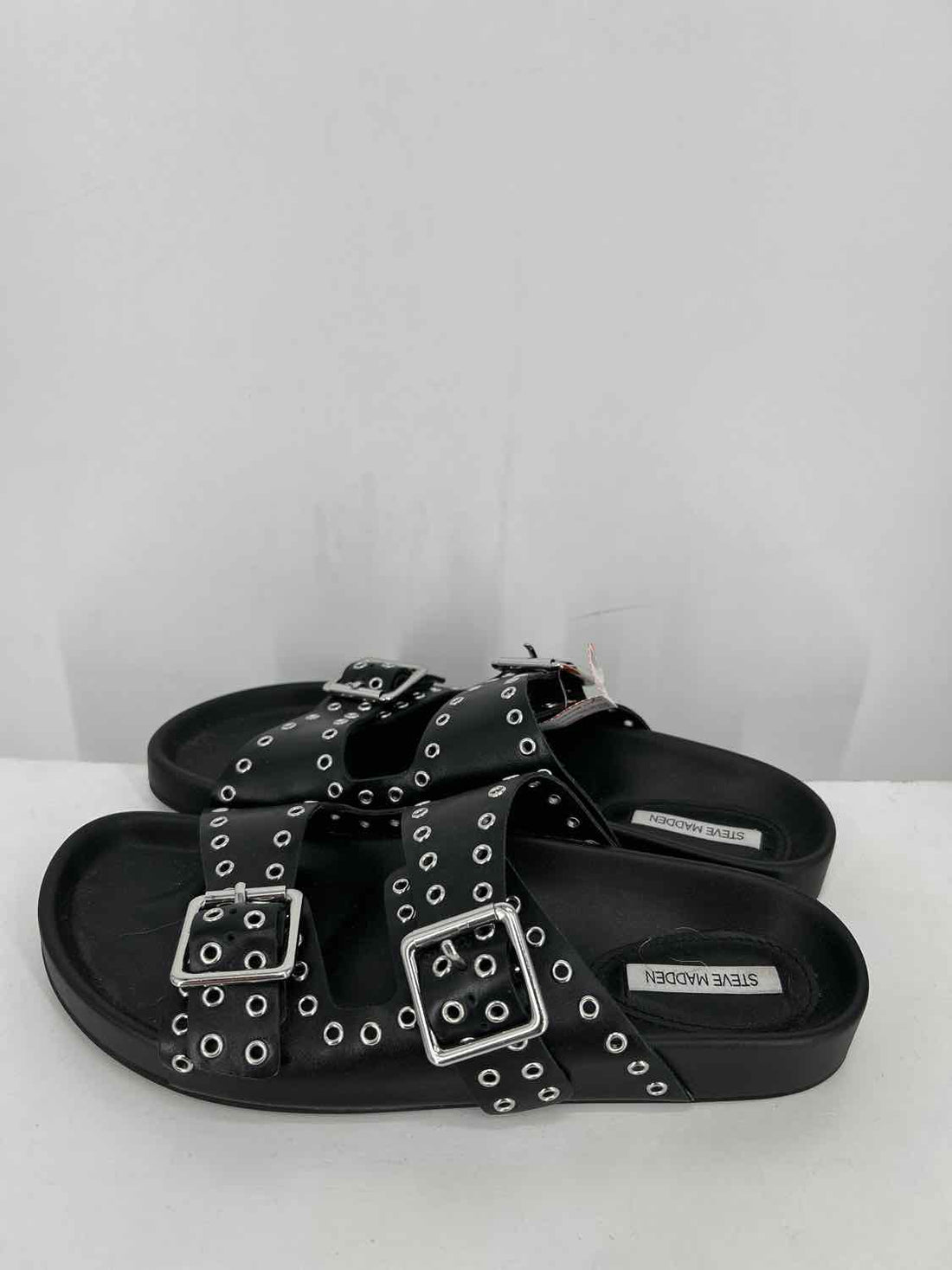 Steve Madden Women Size 7 Black Genuine Leather Sandals