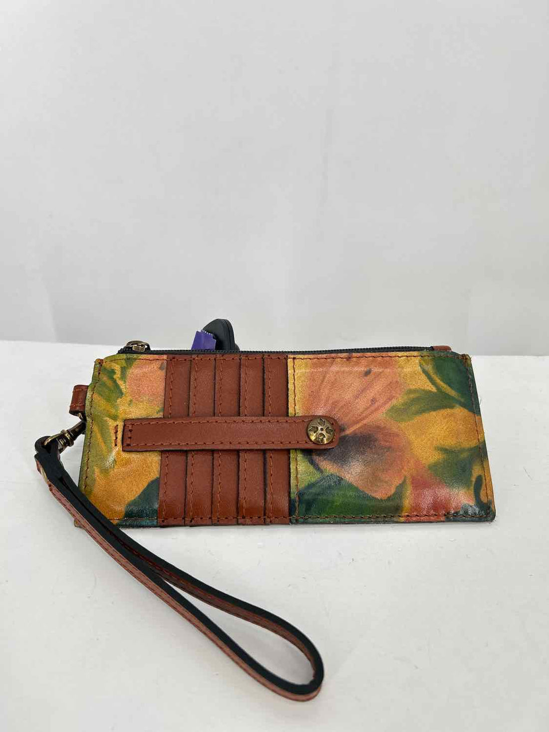 Patricia Nash Alanna Brown & Yellow Leather Wallet