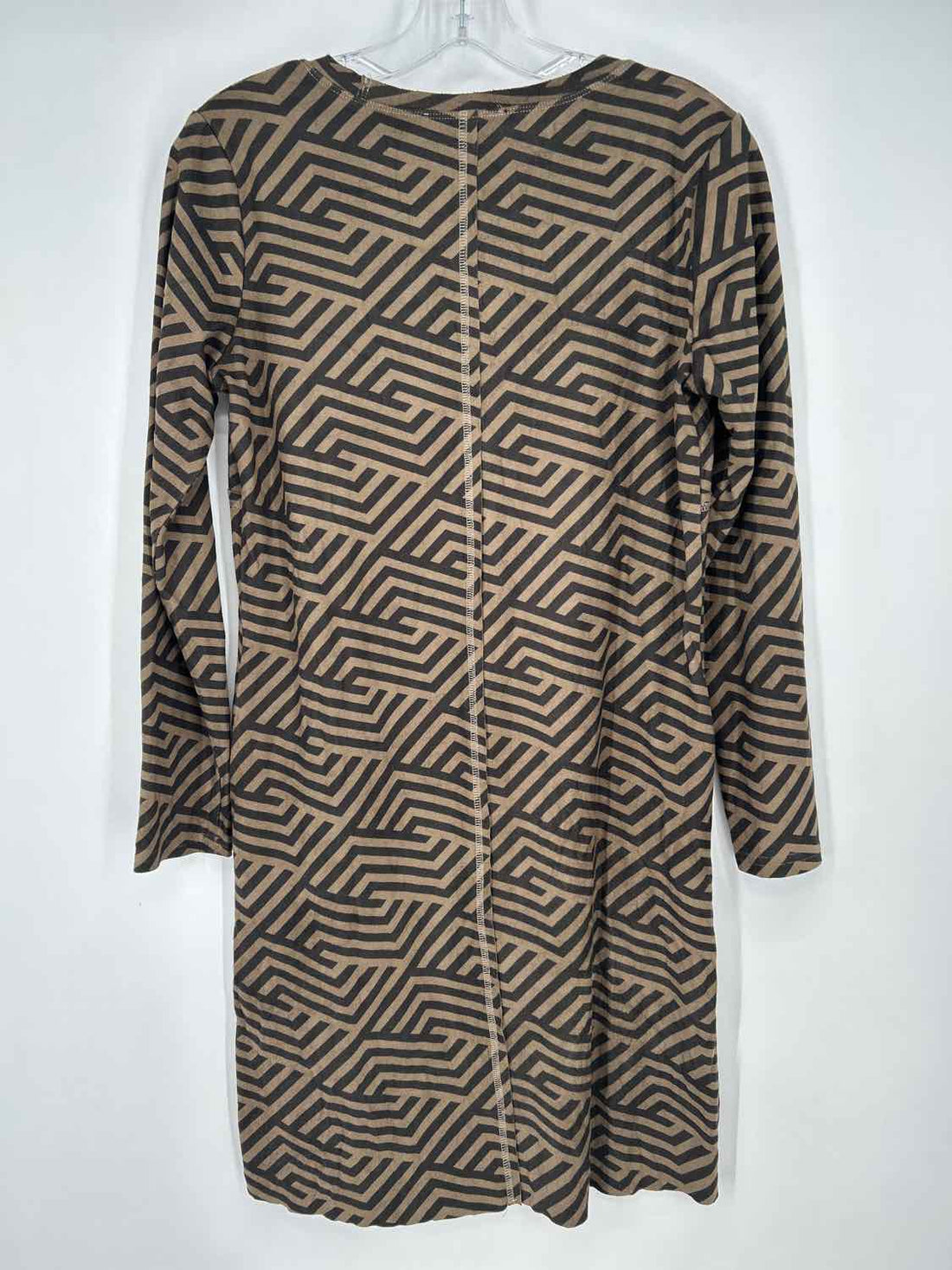 Joh Size XS Brown & Black Print Long Sleeve Dress